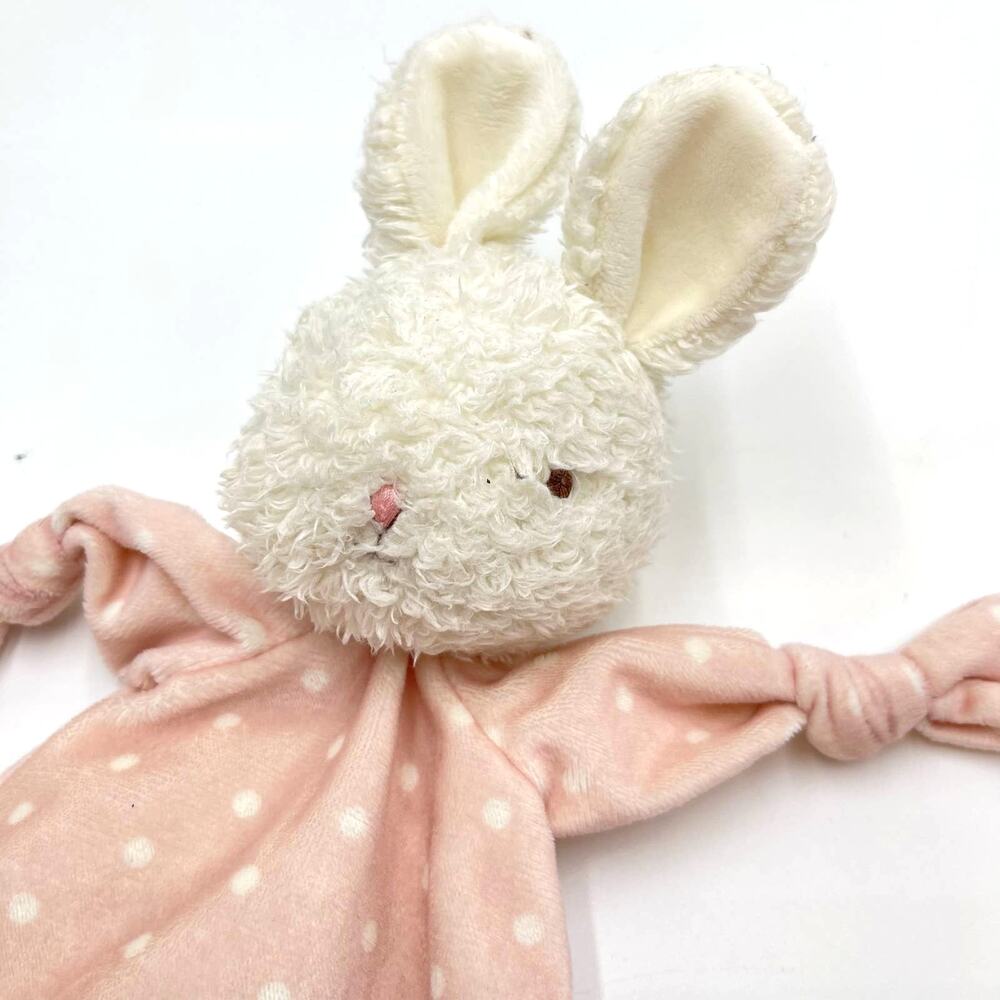 Bunnies By The Bay Blossom Knotty Friend Pink Polka Dot Knotted Lovey Plush